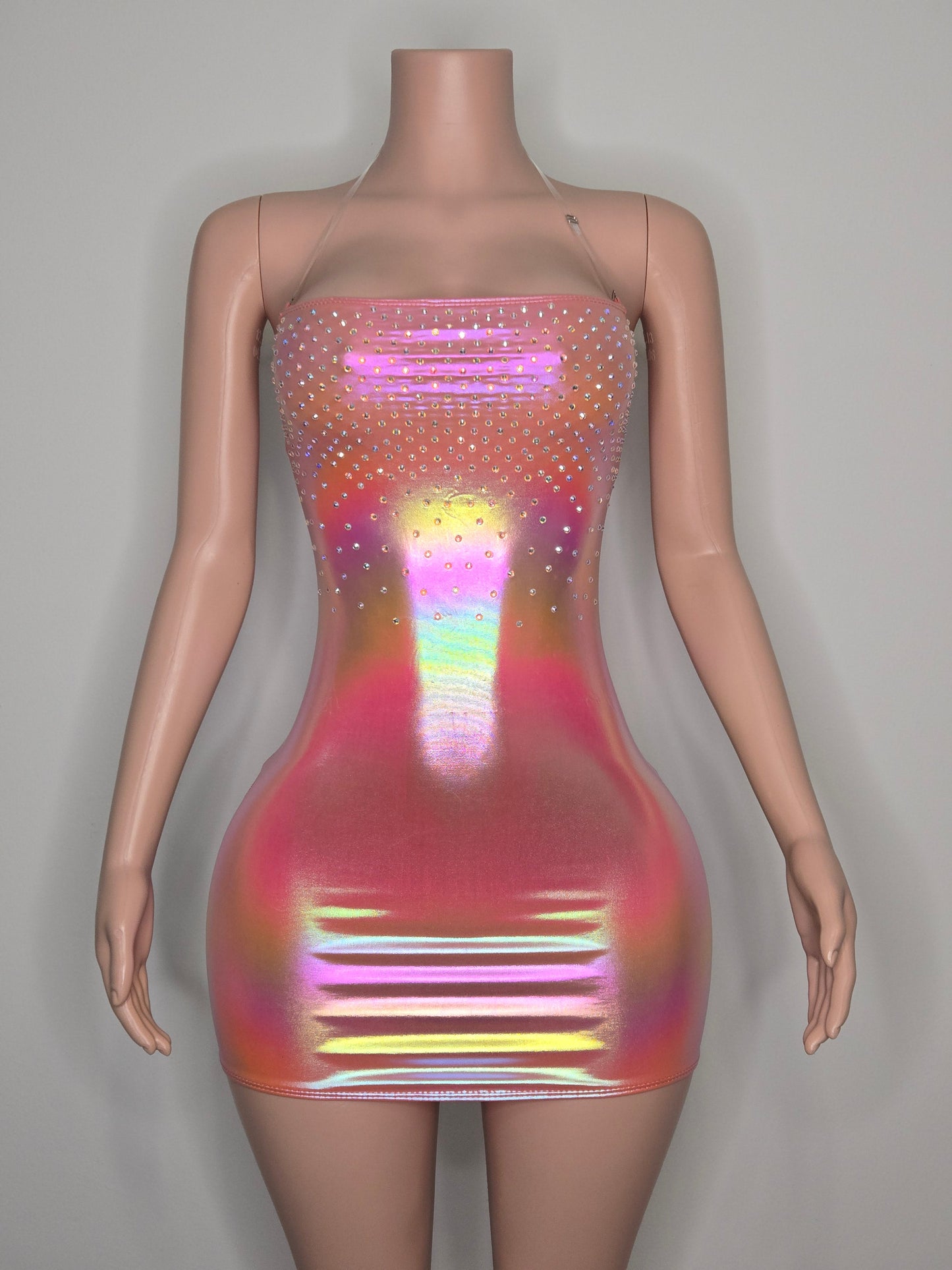 7F TUBO Short Dress | Handmade Neon Stagewear (Without Stones) - Made to order