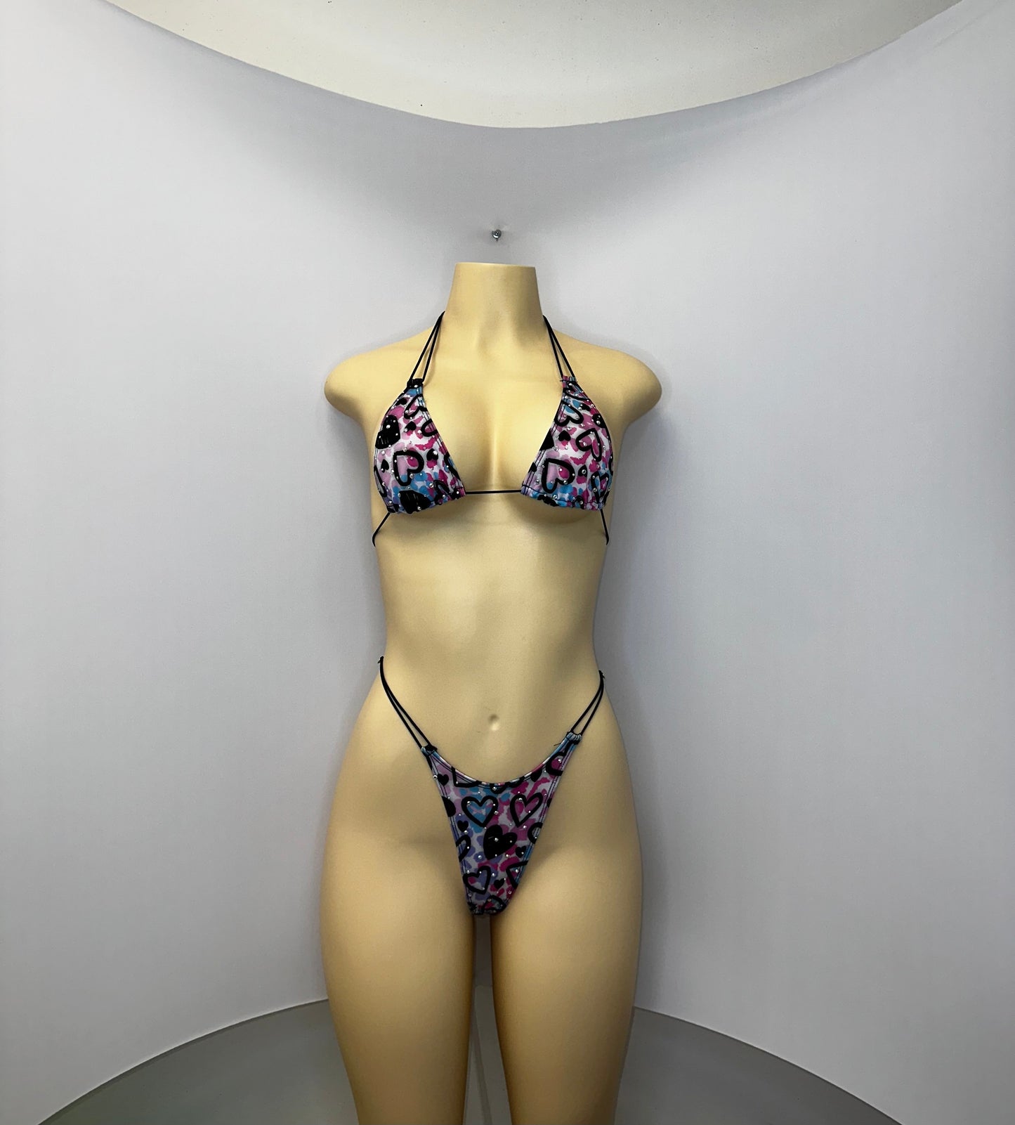 10B Set Susi XL – Rhinestone Micro Bikini – Stripper Dancewear for Women – Stage & Clubwear Outfit  King Thong - Made to order