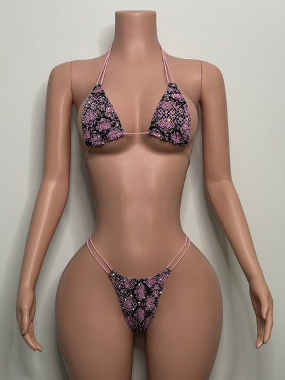 10B Set candy – Rhinestone Micro Bikini – Stripper Dancewear for Women – Stage & Clubwear Outfit  King Thong - Made to order