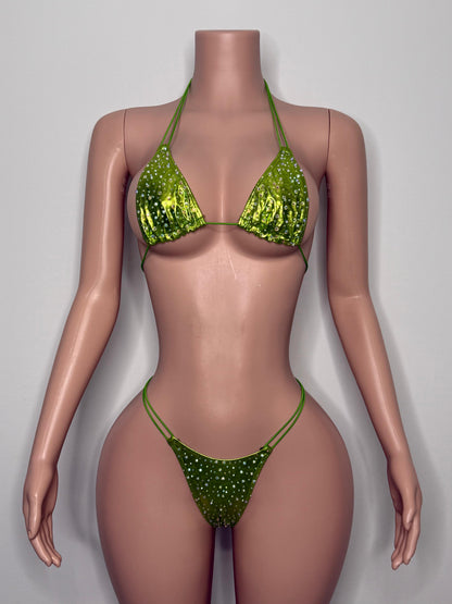 10B Set Susi – Rhinestone Micro Bikini – Exotic Dancer Stagewear for Women – Stage & Clubwear Outfit King Thong