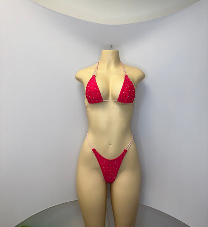 10B Set Susi – Rhinestone Micro Bikini – Stripper Dancewear for Women – Stage & Clubwear Outfit  King Thong