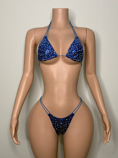 10B Set Susi – Rhinestone Micro Bikini – Exotic Dancer Stagewear for Women – Stage & Clubwear Outfit King Thong