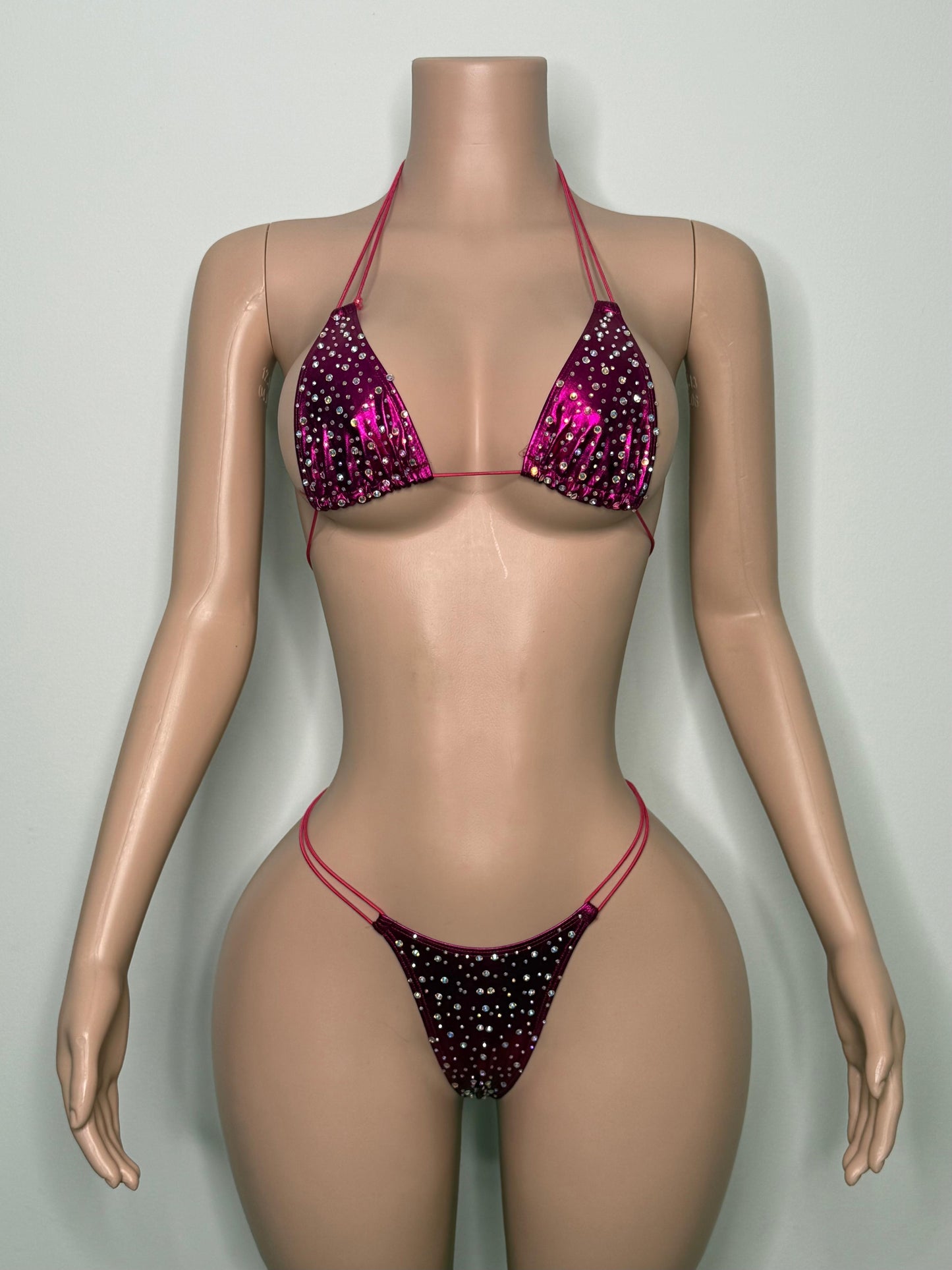10B Set Susi – Rhinestone Micro Bikini – Exotic Dancer Stagewear for Women – Stage & Clubwear Outfit King Thong