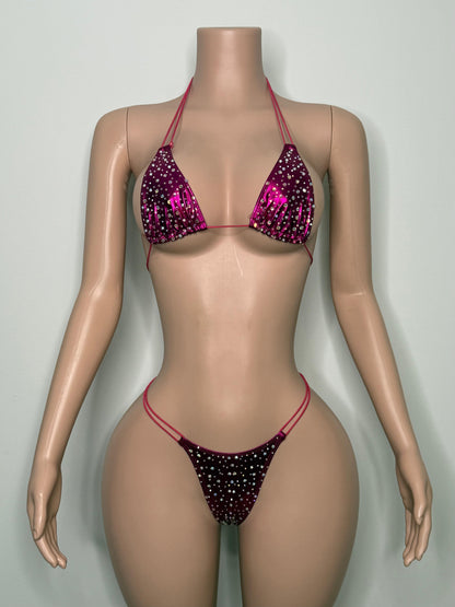 10B Set Susi – Rhinestone Micro Bikini – Exotic Dancer Stagewear for Women – Stage & Clubwear Outfit King Thong