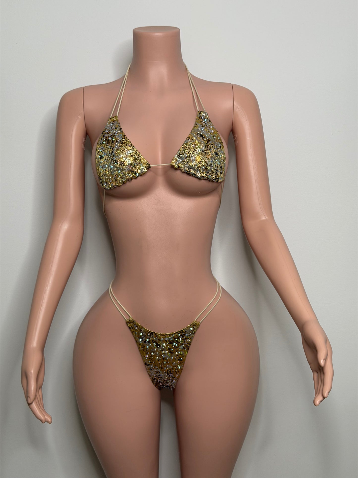 10B Set Susi – Rhinestone Micro Bikini – Stripper Dancewear for Women – Stage & Clubwear Outfit King Thong