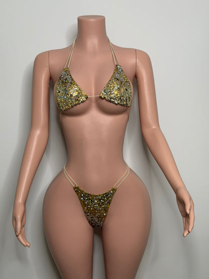 10B Set Susi – Rhinestone Micro Bikini – Stripper Dancewear for Women – Stage & Clubwear Outfit King Thong