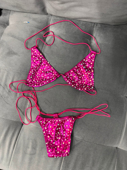 10B Set Susi – Rhinestone Micro Bikini – Exotic Dancer Stagewear for Women – Stage & Clubwear Outfit King Thong