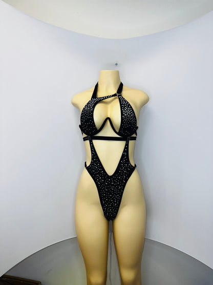10A Body Sandra – Stripper Bodysuit, Rhinestone Stagewear, Dance Outfit - Made to order