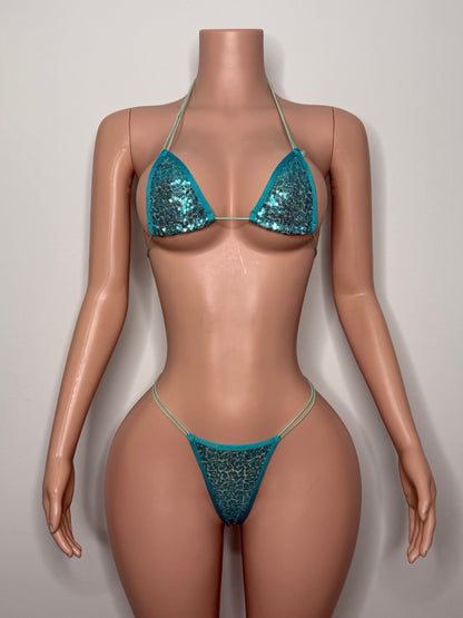 10B Set Candy – Rhinestone Micro Bikini – Exotic Dancer Stagewear for Women – Stage & Clubwear King Thong