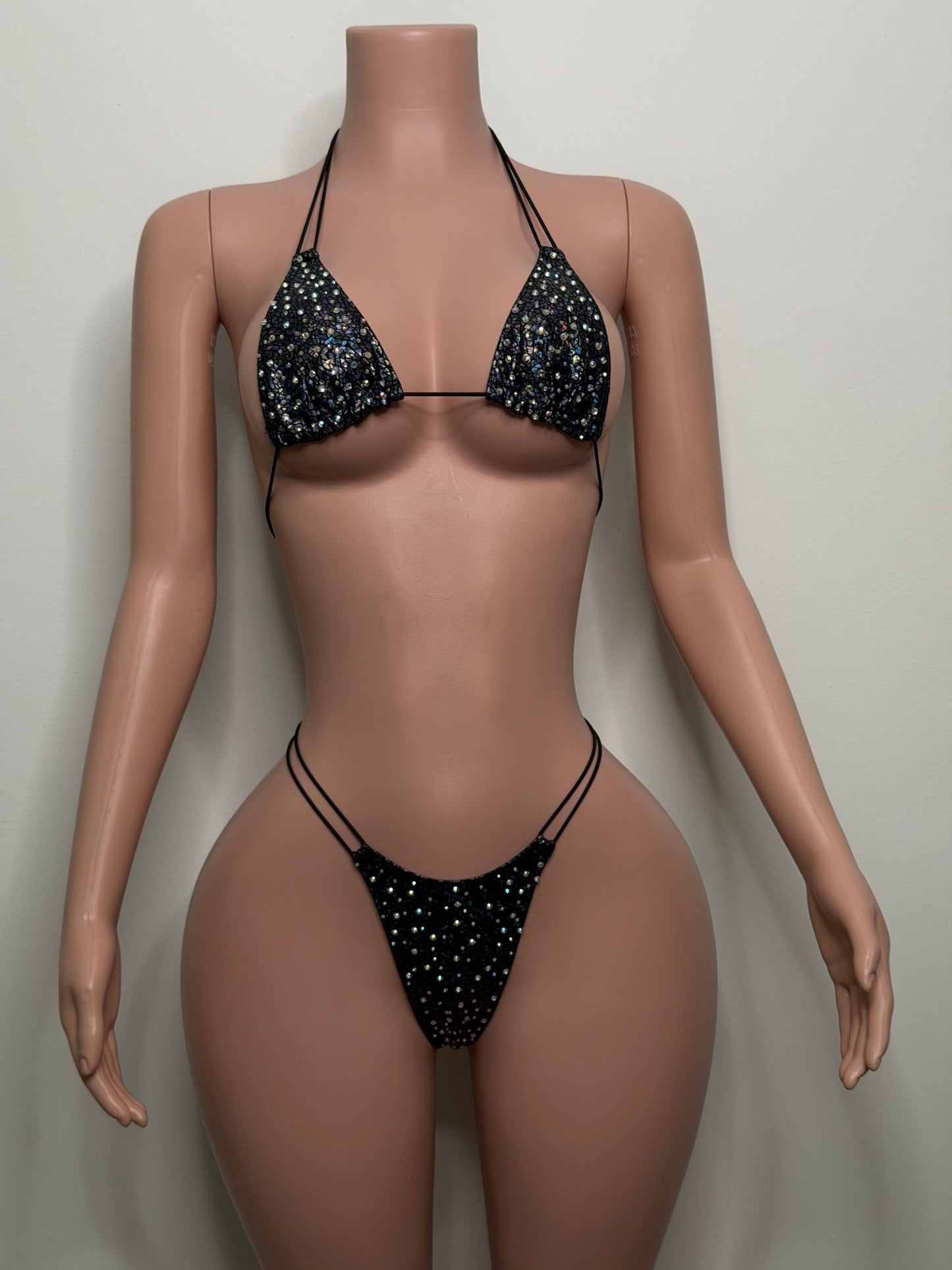 10B Set Susi – Rhinestone Micro Bikini – Exotic Dancer Stagewear for Women – Stage & Clubwear Outfit King Thong