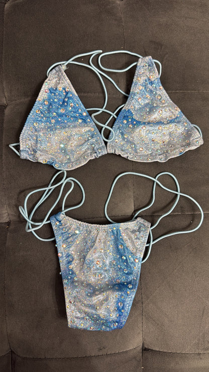 10B Set Susi – Rhinestone Micro Bikini – Exotic Dancer Stagewear for Women – Stage & Clubwear Outfit King Thong