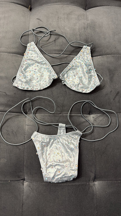 10B Set Susi – Rhinestone Micro Bikini – Exotic Dancer Stagewear for Women – Stage & Clubwear Outfit King Thong
