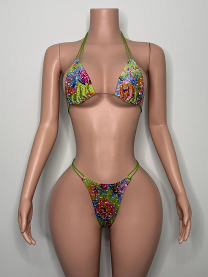 10B Set Susi – Rhinestone Micro Bikini – Exotic Dancer Stagewear for Women – Stage & Clubwear Outfit King Thong