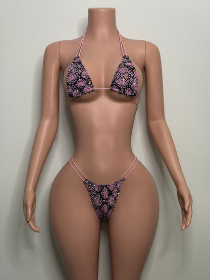 10B Set Susi – Rhinestone Micro Bikini – Stripper Dancewear for Women – Stage & Clubwear Outfit  King Thong
