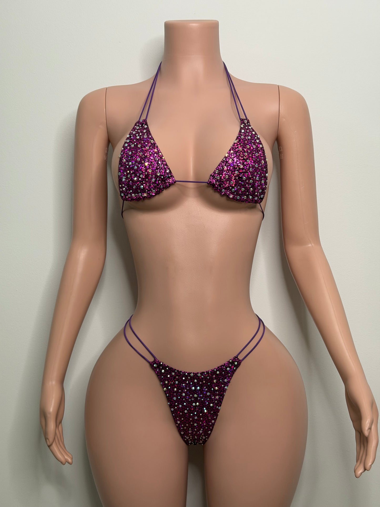 10B Set Susi – Rhinestone Micro Bikini – Exotic Dancer Stagewear for Women – Stage & Clubwear Outfit King Thong