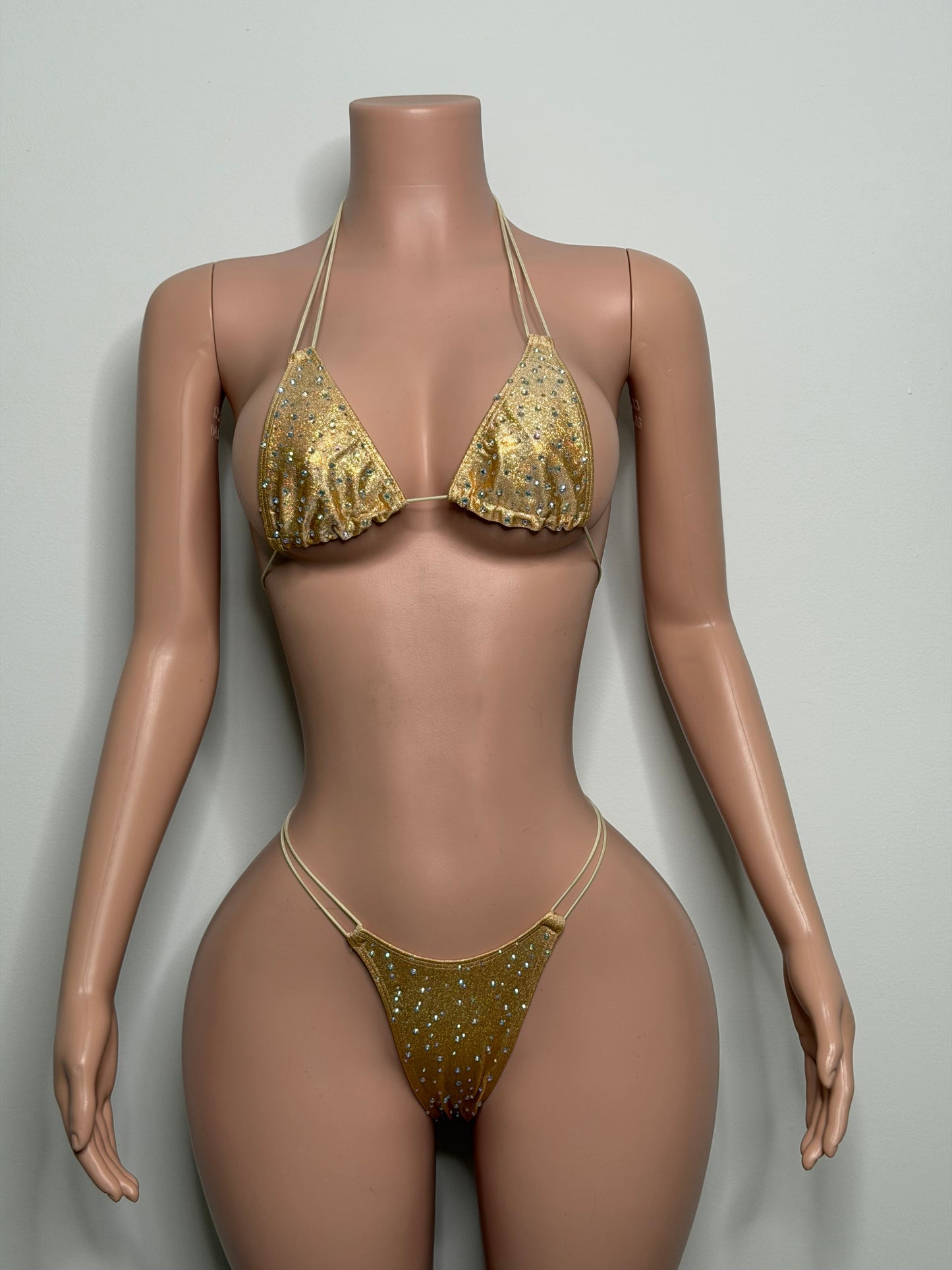 10B Set Susi – Rhinestone Micro Bikini – Stripper Dancewear for Women – Stage & Clubwear Outfit  King Thong