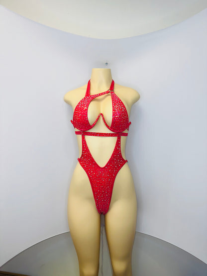 11M Body Sandra – Stripper Bodysuit, Rhinestone Stagewear, Dance Outfit - On Request