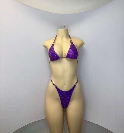 10B Set Susi 2– Rhinestone Micro Bikini – Stripper Dancewear for Women – Stage & Clubwear Outfit  King Thong grupo 2 - Made to order