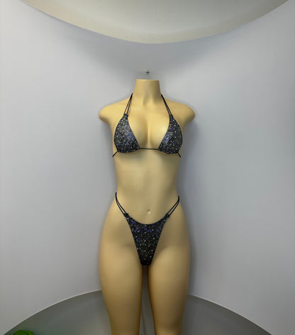10B Set Susi – Rhinestone Micro Bikini – Stripper Dancewear for Women – Stage & Clubwear Outfit  King Thong