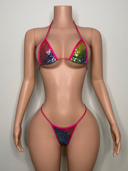 10B Set Candy – Rhinestone Micro Bikini – Exotic Dancer Stagewear for Women – Stage & Clubwear King Thong