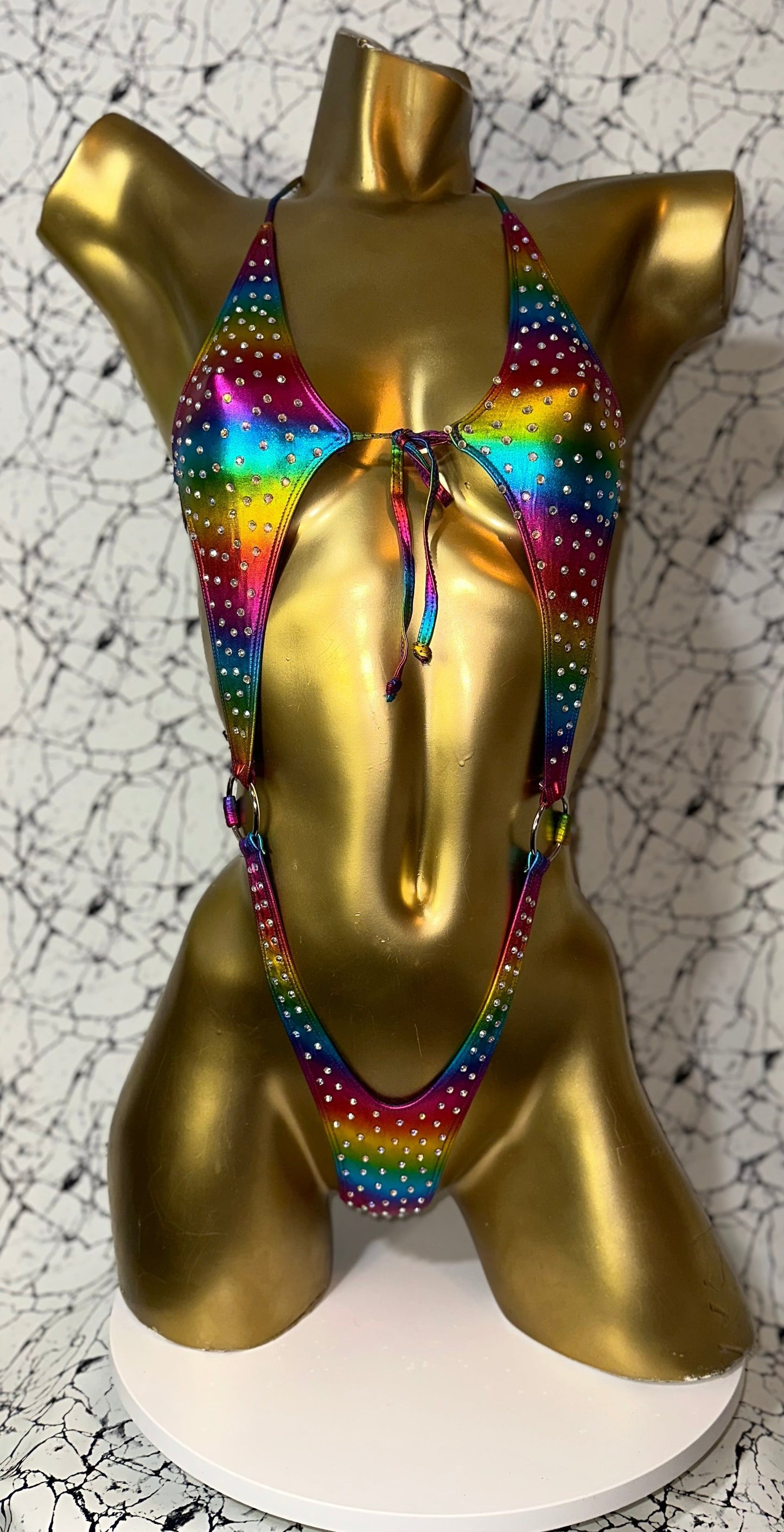 10A Body with Two Rings, With Stones - Made to order