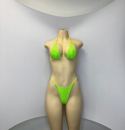10B Set Susi XL – Rhinestone Micro Bikini – Stripper Dancewear for Women – Stage & Clubwear Outfit  King Thong - Made to order