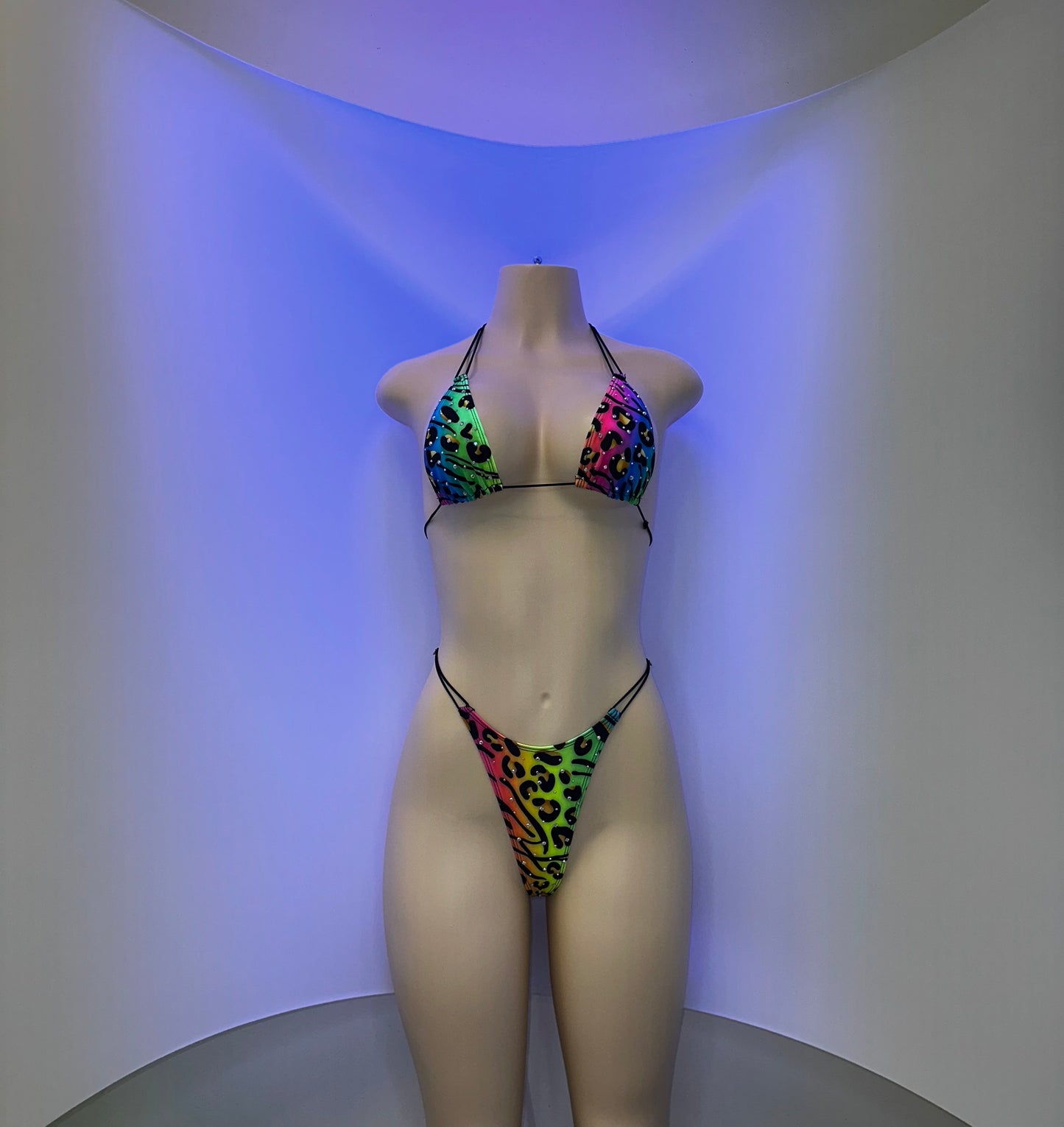 10B Set Susi XL – Rhinestone Micro Bikini – Stripper Dancewear for Women – Stage & Clubwear Outfit  King Thong - Made to order