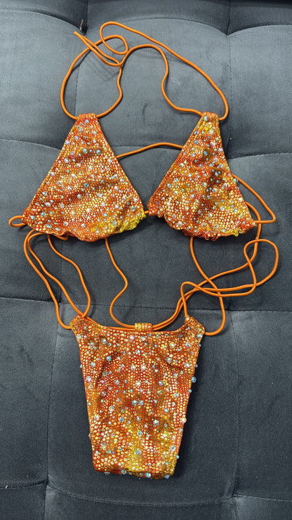 10B Set Susi – Rhinestone Micro Bikini – Exotic Dancer Stagewear for Women – Stage & Clubwear Outfit King Thong