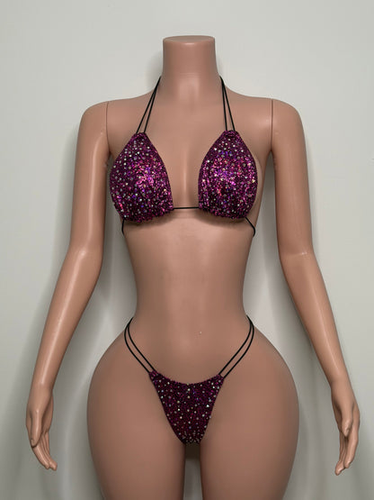 10B Set Susi XL– Rhinestone Micro Bikini – Stripper Dancewear for Women – Stage & Clubwear Outfit  King Thong