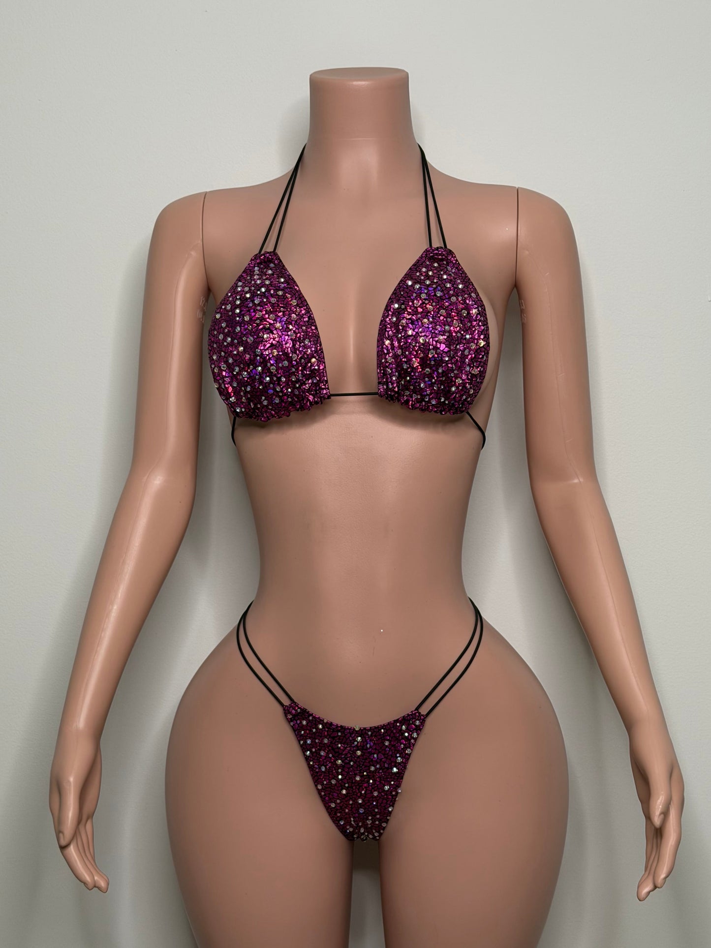 10B Set Susi XL – Rhinestone Micro Bikini – Stripper Dancewear for Women – Stage & Clubwear Outfit  King Thong - Made to order
