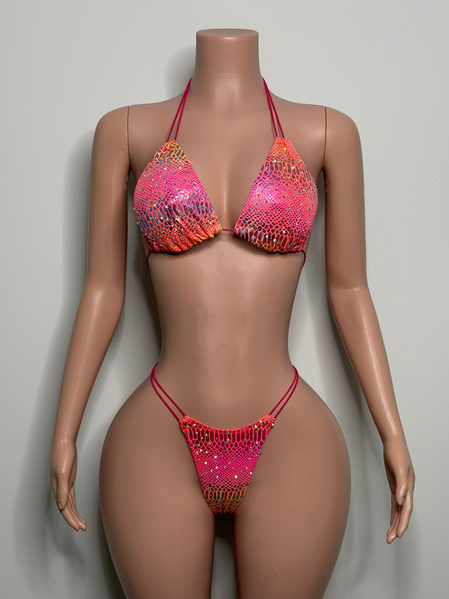 10B Set Susi XL – Rhinestone Micro Bikini – Stripper Dancewear for Women – Stage & Clubwear Outfit  King Thong - Made to order