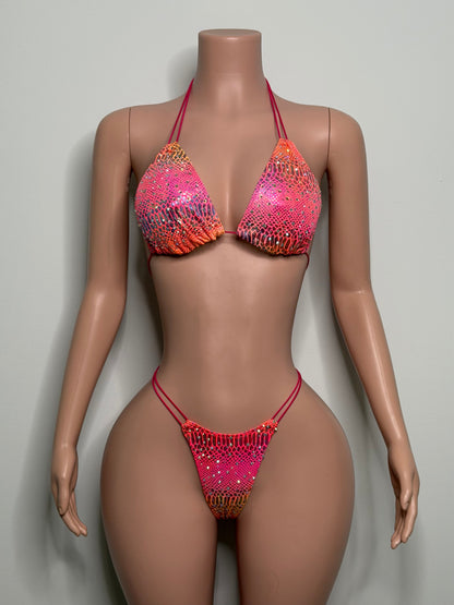 10B Set Susi XL – Rhinestone Micro Bikini – Stripper Dancewear for Women – Stage & Clubwear Outfit  King Thong - Made to order