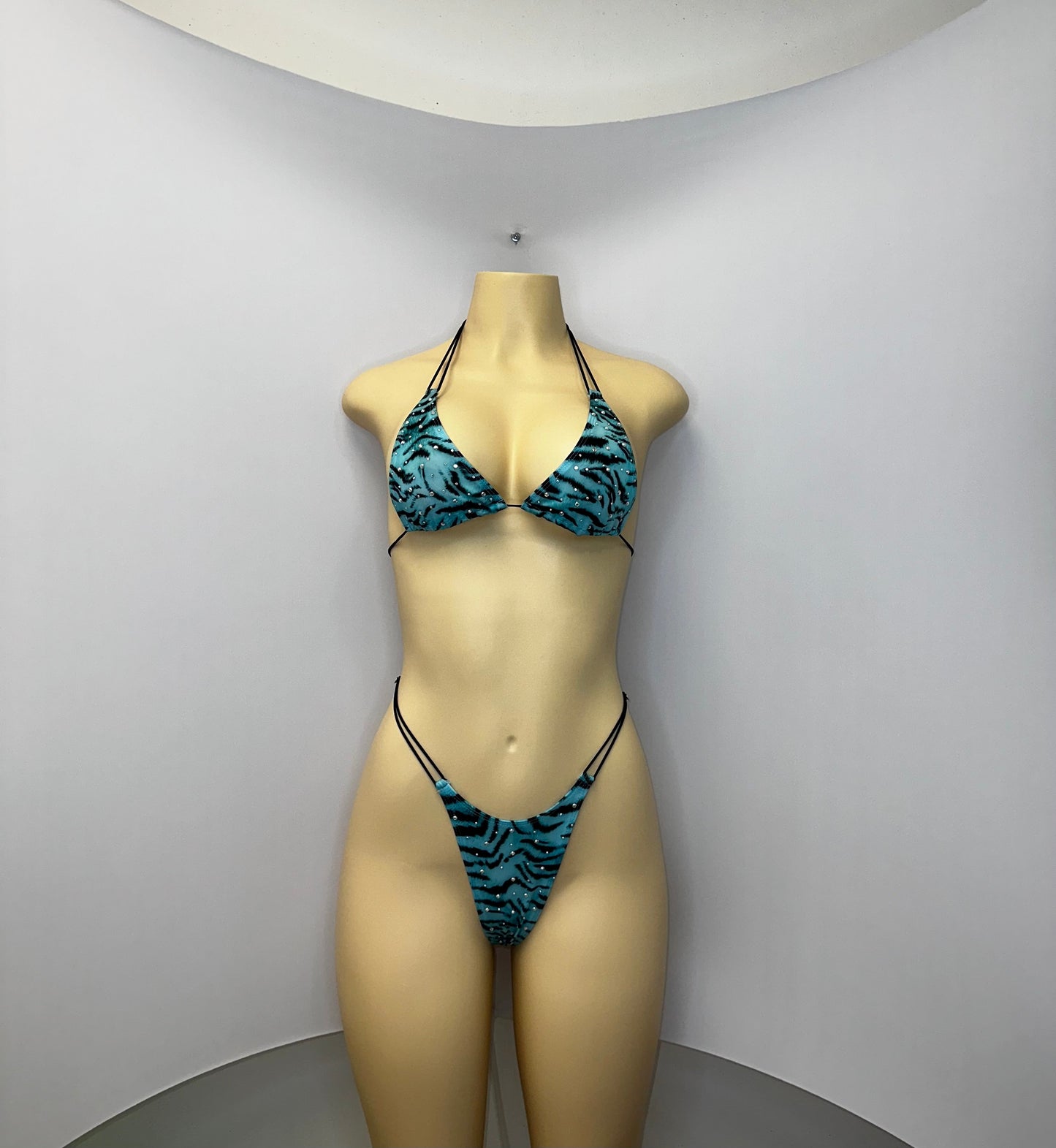 10B Set Susi XL – Rhinestone Micro Bikini – Stripper Dancewear for Women – Stage & Clubwear Outfit  King Thong - Made to order