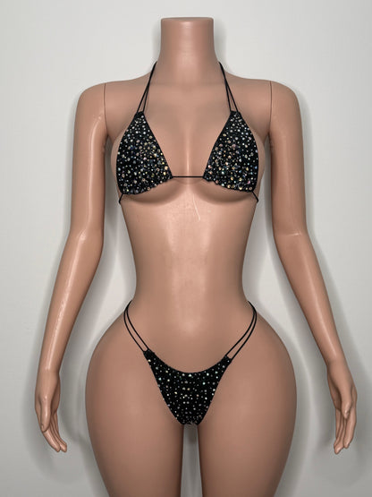 10B Set Susi – Rhinestone Micro Bikini – Exotic Dancer Stagewear for Women – Stage & Clubwear Outfit King Thong