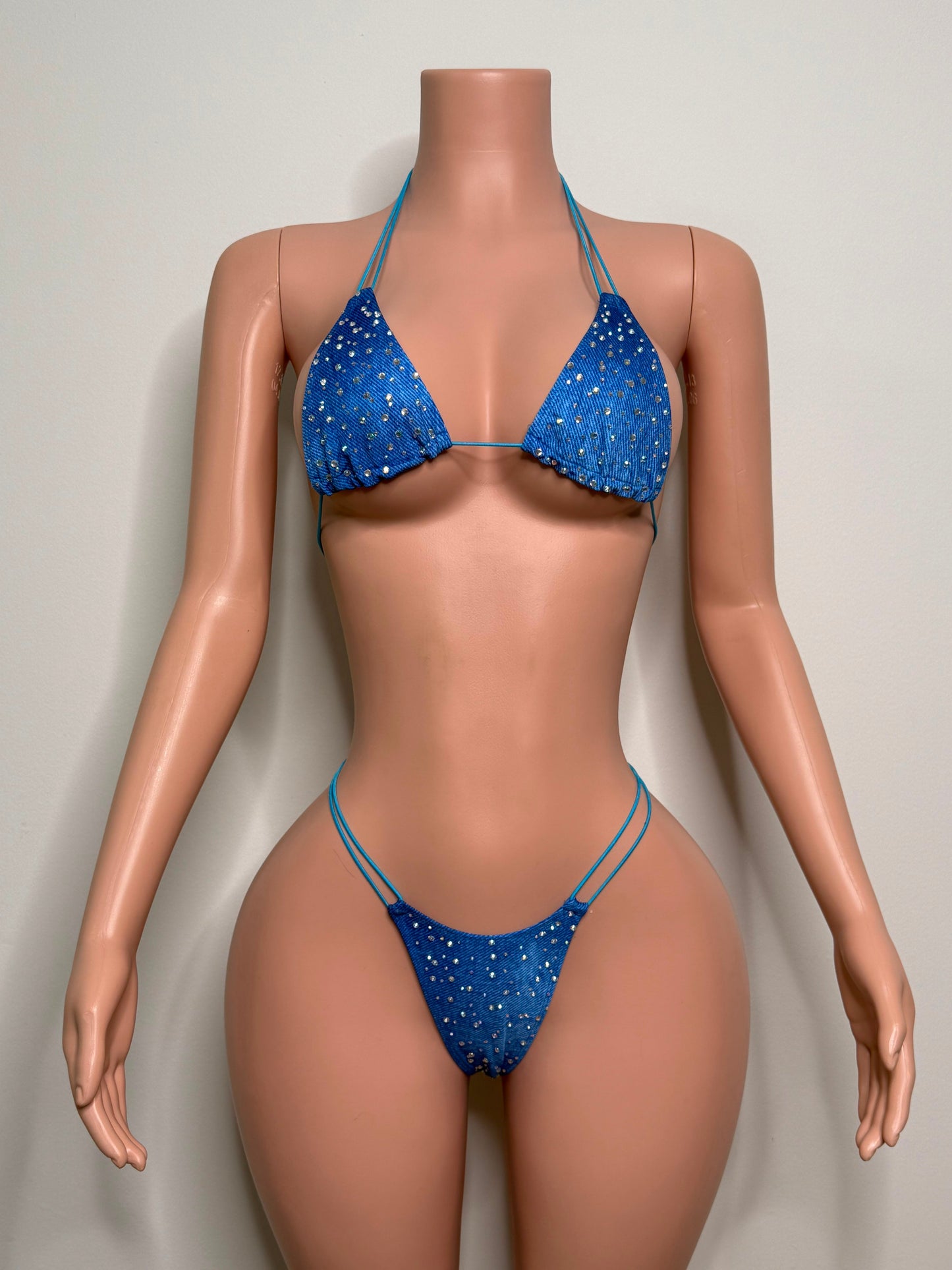 10B Set Susi – Rhinestone Micro Bikini – Stripper Dancewear for Women – Stage & Clubwear Outfit  King Thong