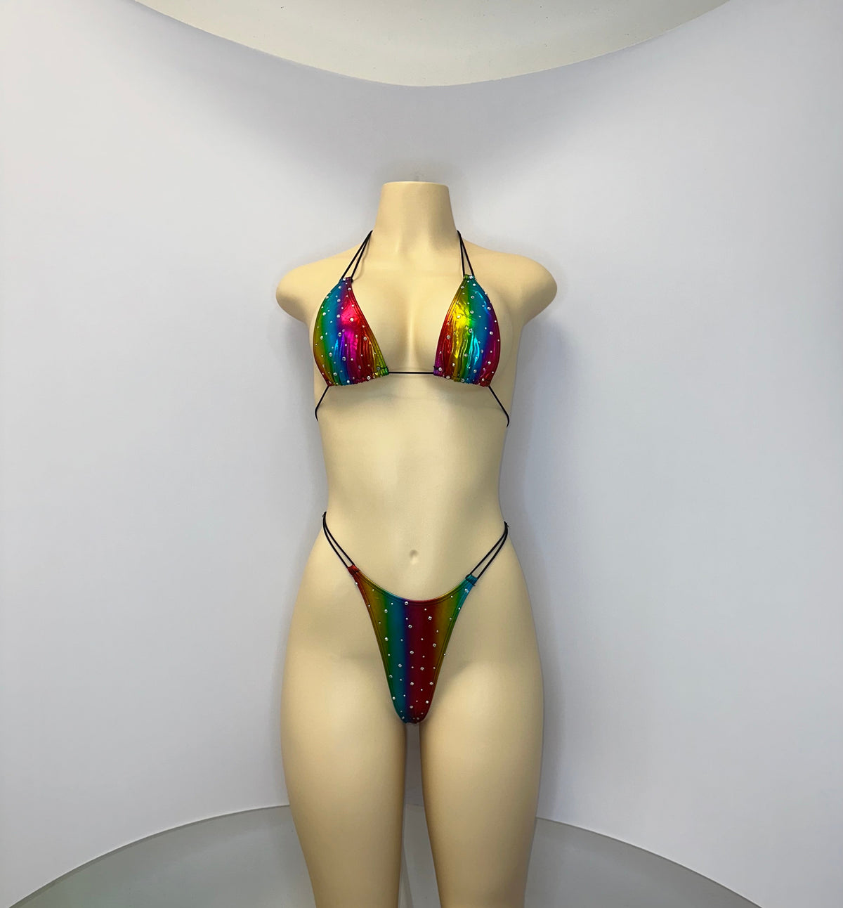 10B Set Susi XL – Rhinestone Micro Bikini – Stripper Dancewear for Women – Stage & Clubwear Outfit  King Thong - Made to order