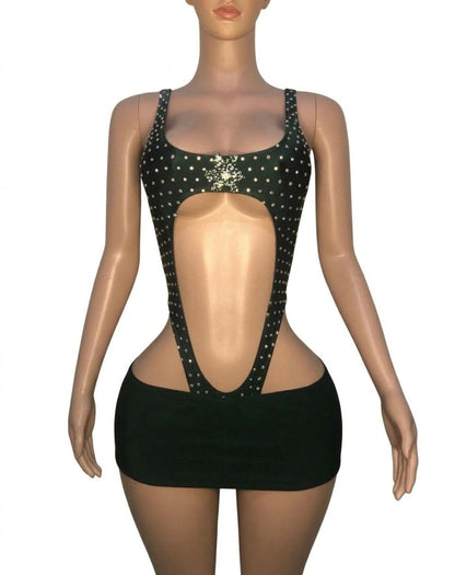 10A Body Rachel With Crystals and Chain - Made to order