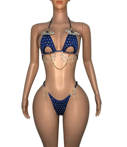 10B Set Morgan With Crystals and Chain - Made to order