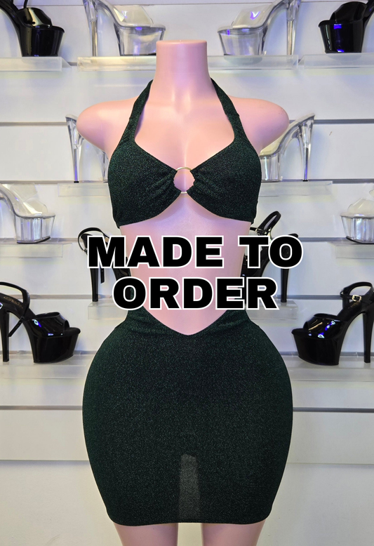 7F DEMMY Short Dress | Handmade Neon Stagewear (Without Stones) - Made to order