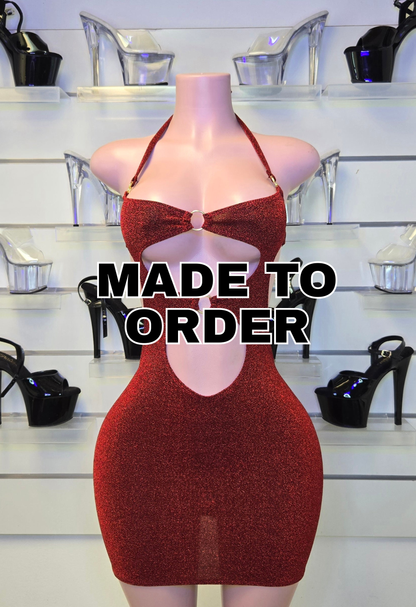 7F GISELLE Short Dress | Handmade Neon Stagewear (Without Stones) - Made to order