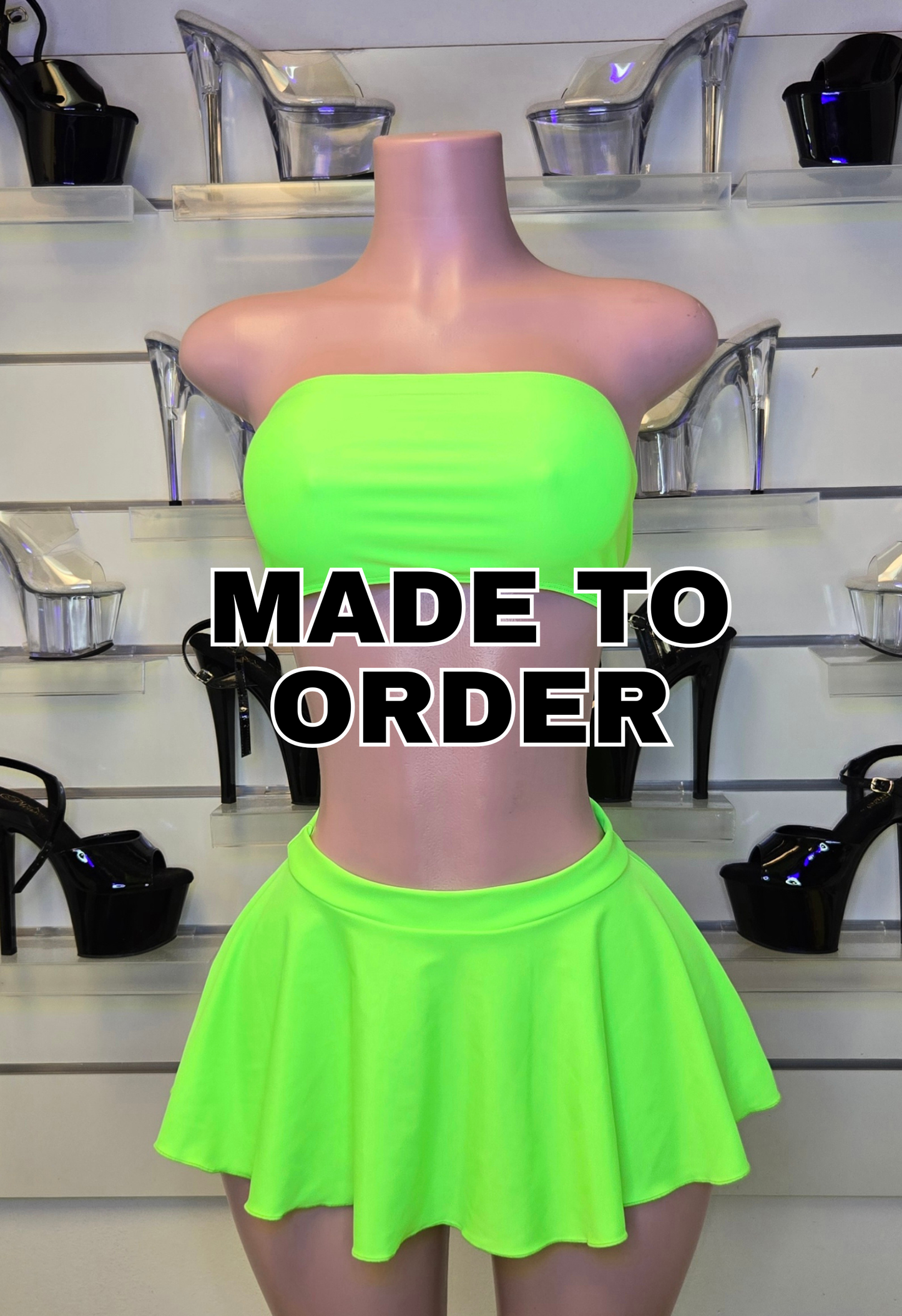 7F TENNIS PLAYER Dress | Handmade Neon Stagewear (Without Stones) - Made to order