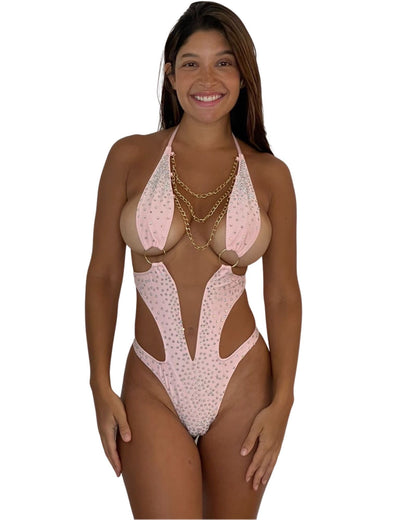 10A Body Bella with Chain and Two Rings, With Stones