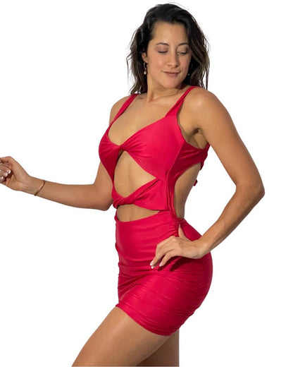 7F Barbara Dress with two pleats at the front Without Stones - On Request