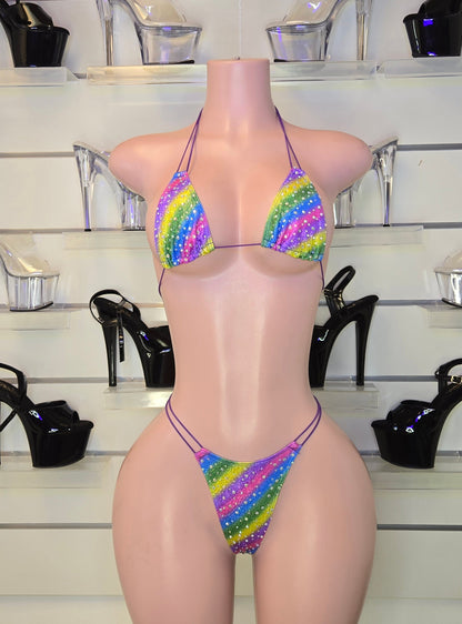 rhinestone micro bikini

handmade dancewear

stripper outfit

stagewear

clubwear for women

pole dance costume

sparkly bikini set

King Thong

Set Susi

handmade performance outfit