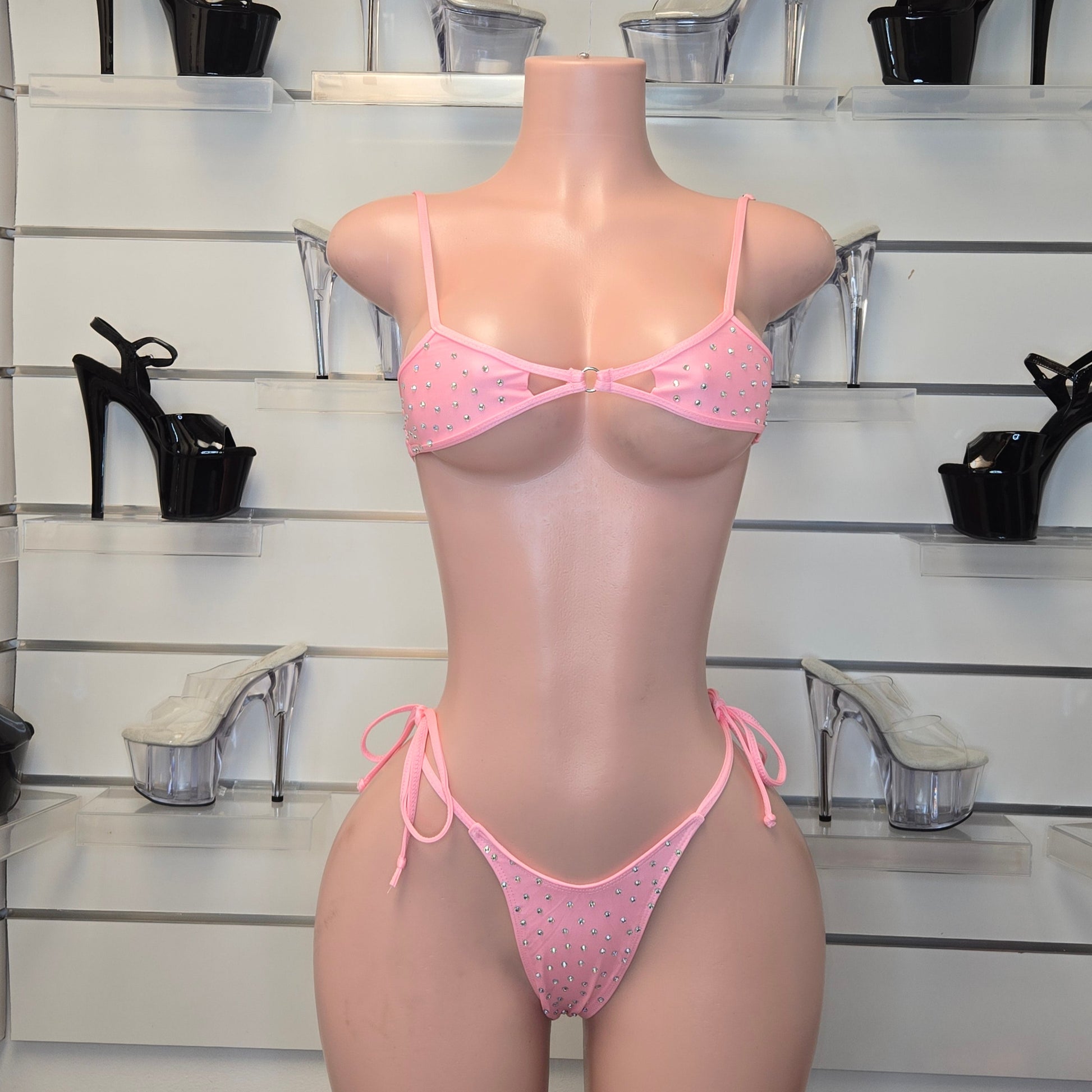 "Neon rhinestone stripper bikini set for dancers – King Thong Camila"

"Sparkly neon pink dancewear for strippers and performers – King Thong"

"Rhinestone thong bikini for exotic dancers – King Thong Camila set"

"Sexy neon stripper outfit with stones – King Thong handmade dancewear"

"Two-piece rhinestone bikini set for pole dancers – King Thong Camila"

"Neon pink stripper bikini with sparkly stones – stagewear for women"