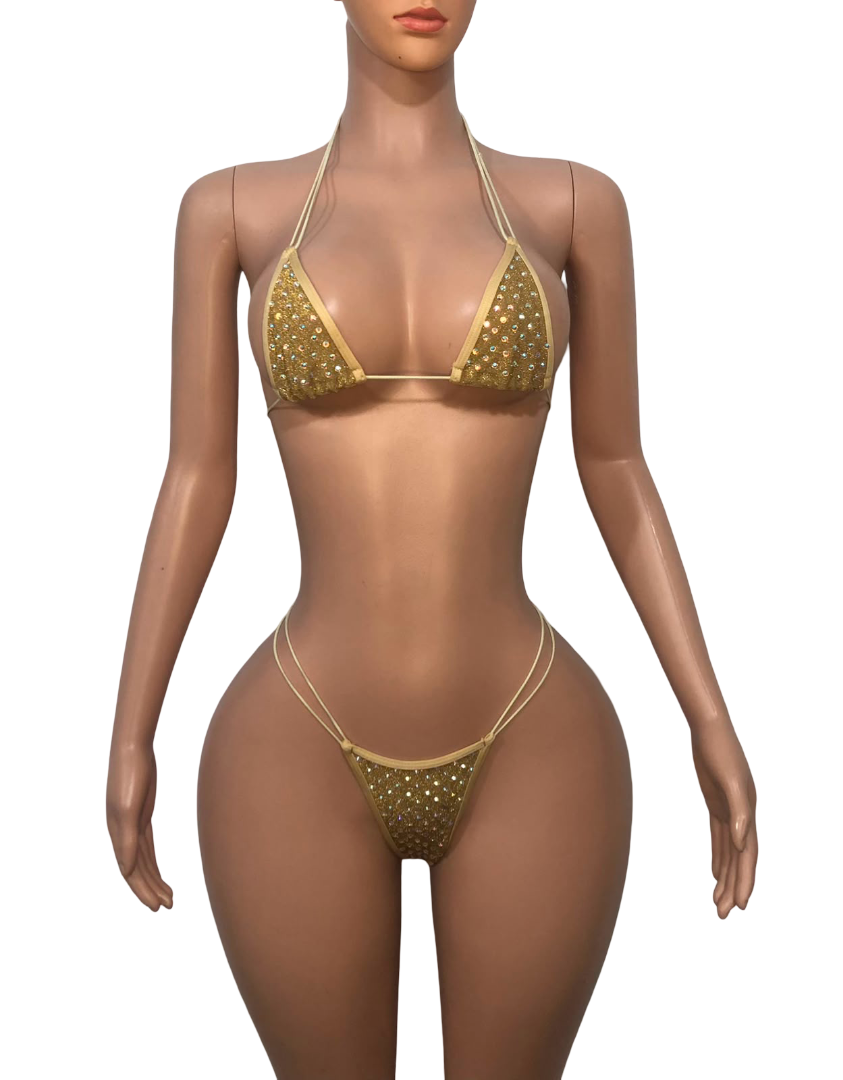 10B Set candy – Rhinestone Micro Bikini – Stripper Dancewear for Women – Stage & Clubwear Outfit  King Thong