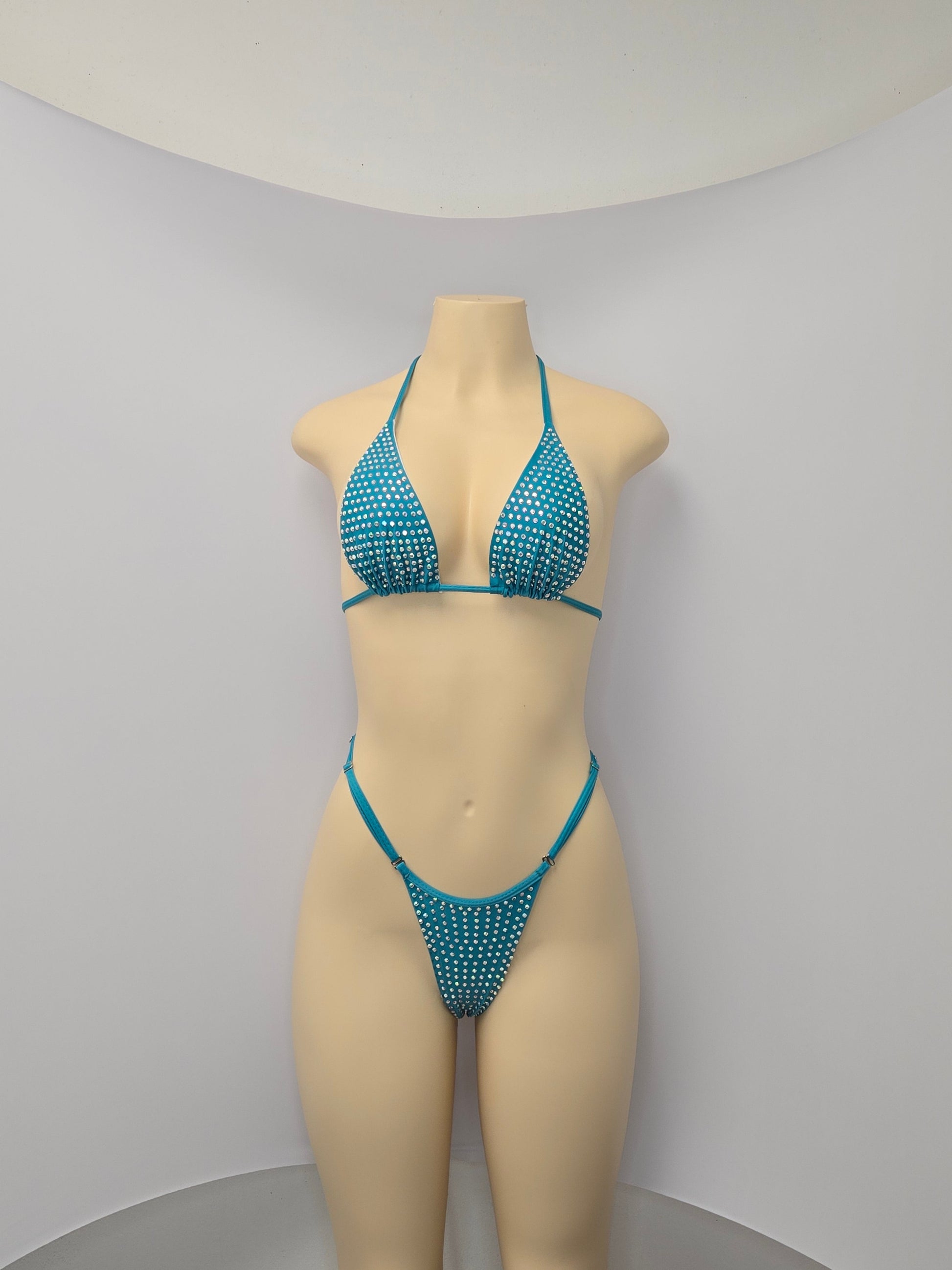 King Thong 1A1 Stripper Bikini Set Sisi with Stones – Neon Dancewear for Performers