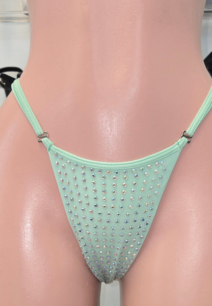 King Thong 1A1 Stripper Bikini Set Sisi with Stones – Neon Dancewear for Performers