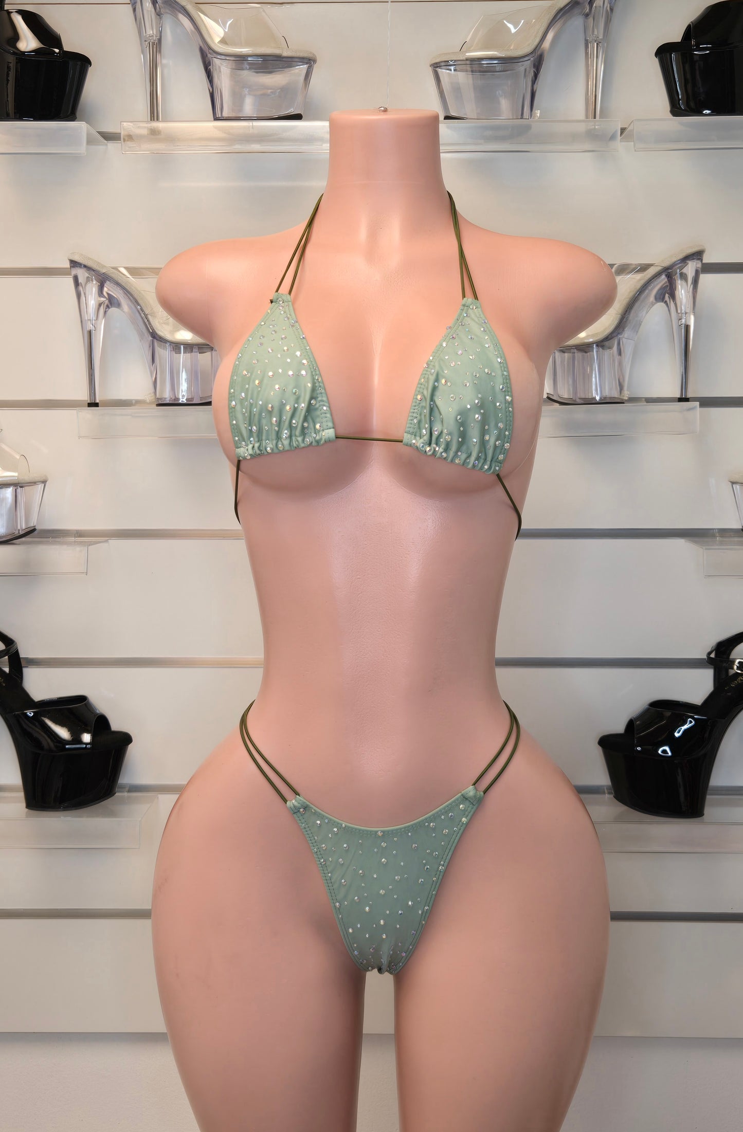 rhinestone micro bikini

handmade dancewear

stripper outfit

stagewear

clubwear for women

pole dance costume

sparkly bikini set

King Thong

Set Susi

handmade performance outfit