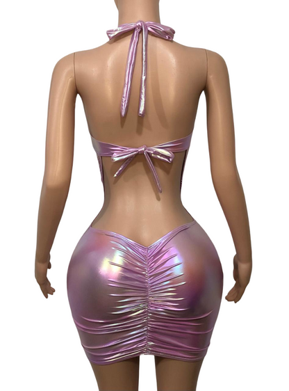 7F DEMMY Short Dress | Handmade Neon Stagewear (Without Stones)